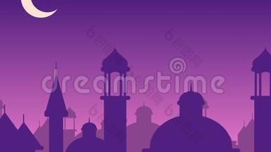 用清真寺和月亮和星星的灯笼<strong>迎接2019</strong>年的光明穆巴拉克
